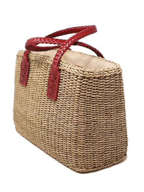 borsa in corda con manici in pelle Laboratorio Capri | 234ROSSO